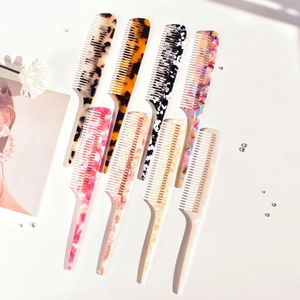 Stielkamm Aus Acetat Feinzinkig Antistatisch Haarestyling Schildpatt Marmor Muster Professionelles Salon Styling Tool