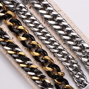 Cool stainless steel Cuban link chain bracelets for men in silver, gold, and black finish