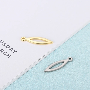 Stainless Steel Hollow Leaf Pendants Minimalist Geometric Charms For DIY Necklace Earring Jewelry Making Accessories