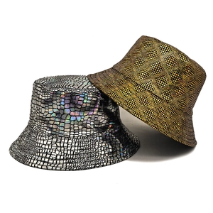 Chapeau Bob Holographique Métallique Laser Réfléchissant Festival Scène Performance Protection Solaire Rétro Hip Hop Mode Unisexe