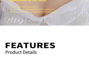 Detail of white sequin mesh top featuring elegant ruffled neckline and delicate textures