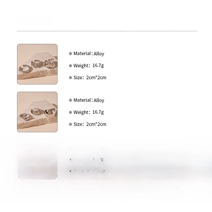 Detail showing specifications for geometric alloy rings including weight and size details