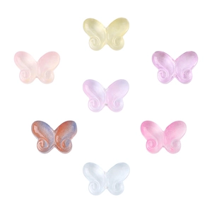 Colorful 10x14mm butterfly glass beads for DIY jewelry and handmade hairpins