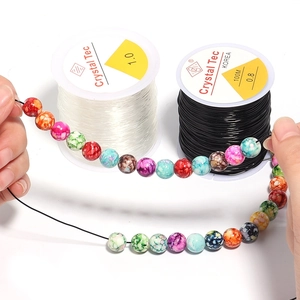Elastic crystal string for DIY jewelry making with colorful marble texture beads