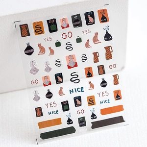 5D graffiti nail art sticker KX025 with retro bohemian patterns and adhesive back