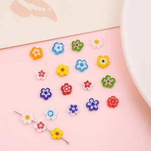 6mm colorful millefiori glass flower beads for DIY handmade jewelry and craft projects