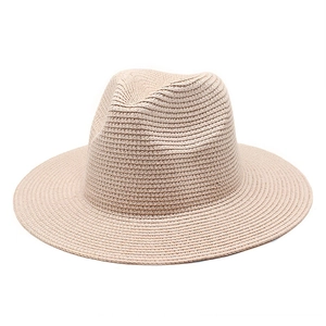 Classic beige straw panama hat featuring fine spiral weave and fedora style crown