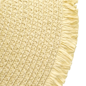 Classic summer straw hat with flat top and leather buckle belt for sun protection