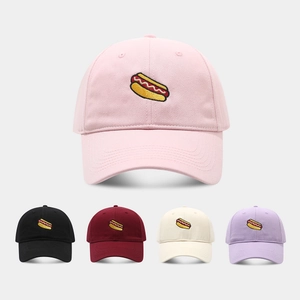 Baseball Cap Cotton Hot Dog Embroidered Adjustable Dad Hat Casual Streetwear For Men Women Breathable