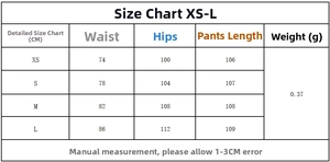 Detaillierte Größentabelle für das karierte Set aus Hemd und Hose von XS bis L