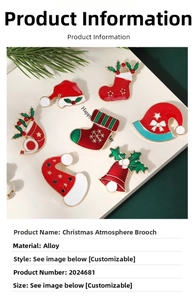 Detailed set of holiday brooches featuring festive Santa themes in colored alloy and enamel