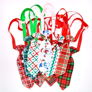 Adjustable Christmas pet neckties with festive plaid, snowflake and snowman patterns