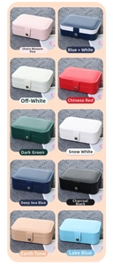 Multiple color options of portable double-layer PU leather jewelry organizers with buckles