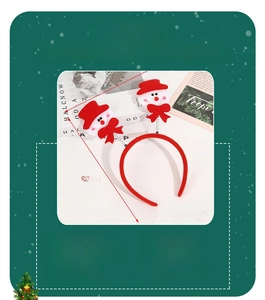 Detailed size specifications for snowman Christmas headband with fabric and plastic materials