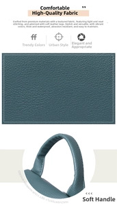 Detailed close-up of peacock blue waterproof leather backpack showing texture and soft handle