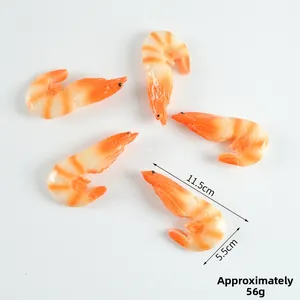 Realistic artificial shrimp model measuring 11.5cm long for food photography props