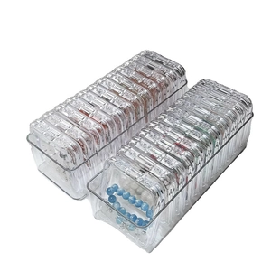 Caja de almacenamiento de acrílico transparente para pulseras y cuentas de joyería