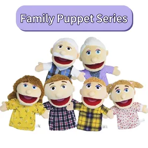 Family Members Hand Puppets Plush Toys With Movable Mouth For Storytelling Role Play Educational Teaching For Kids