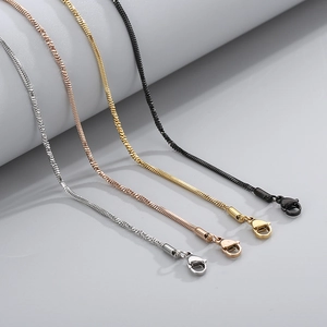 Stainless Steel Snake Chain Necklace Minimalist Round Link Smooth Fashion Jewelry For Men Women