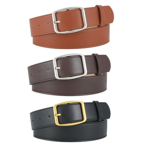 Vintage Square Metal Buckle PU Leather Belt For Women Minimalist Casual All Match Waistband For Jeans High Quality Accessory