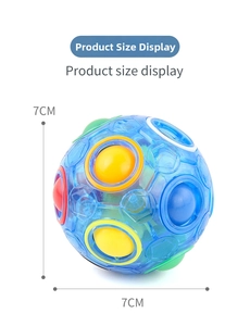 7CM diameter blue translucent rainbow magic ball puzzle toy with size dimensions