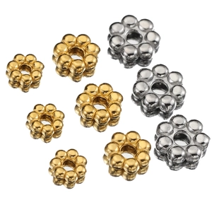 Snowflake spacer beads in gold and silver stainless steel for DIY jewelry making