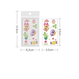Waterproof cartoon temporary tattoo set for kids featuring 10 colorful stickers