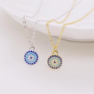 S925 sterling silver evil eye pendant necklaces in gold and silver finishes