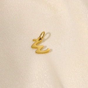 Detail of a 14K gold plated stainless steel letter Z pendant for DIY jewelry making