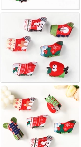 Détails de diverses pinces à cheveux de Noël en acétate avec motifs Père Noël et renne