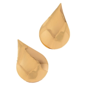 Minimalist gold teardrop earrings for women with high polished metal finish and retro style