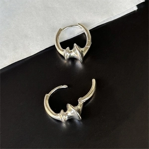 Minimalist 925 sterling silver geometric cone hoop earrings with sleek modern design