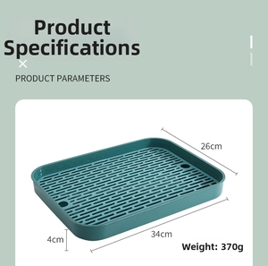 Spécifications de taille pour le plateau d'égouttage rectangulaire vert émeraude