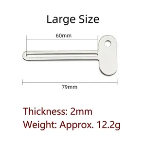 Large stainless steel T-shaped toothpaste squeezer tool with dimensions 79mm by 60mm