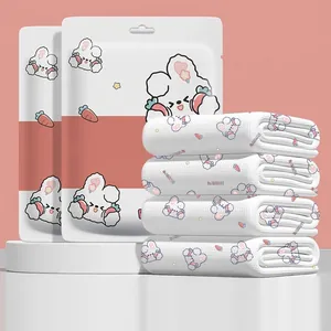 Disposable Travel Bedding Sheet Duvet Cover Pillowcase Thickened Non-woven For Hotel Cartoon Rabbit Printed EO Sterilized
