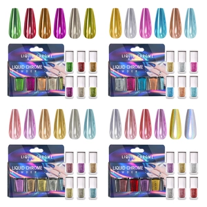 Poudre De Chrome Liquide Pour Effet Miroir Nail Art Finition Métallique Miroir Magique Liquide Holographique Laser DIY Décor