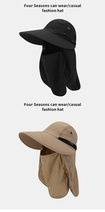 Detail of outdoor sun hat featuring breathable mesh vents and detachable neck protection flaps