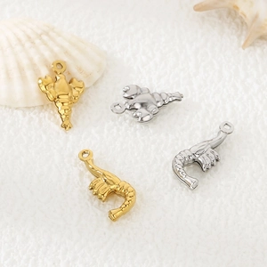 Pendentifs homard en acier inoxydable doré et argenté pour bijoux DIY et bracelets