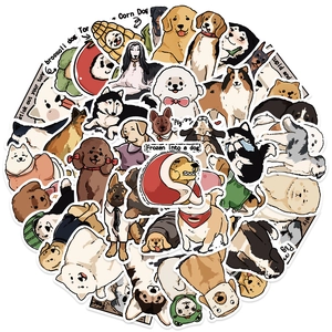 Niedliche Cartoon Welpenhund Aufkleber Wasserdichte Matte PVC Decals Für Laptop Handy Koffer Scrapbook Handkonto Dekoration Vielfalt Designs