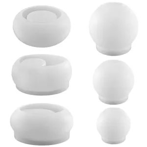 Set di 6 stampi in silicone traslucido per candele fai-da-te sferiche e a forma di ciotola