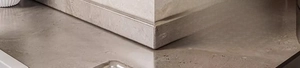 Close-up of waterproof sealing strip for marble kitchen countertops and corners