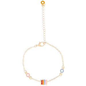 Close-up of the lobster clasp and adjustable extension chain on the gold necklace