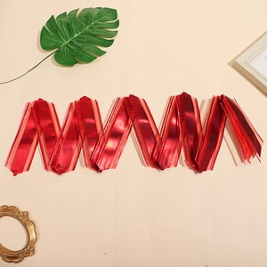 Matte red metallic Christmas gift pull bow ribbon for holiday packaging decoration