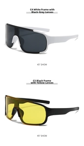 Unisex one-piece big frame cycling sunglasses outdoor windproof sport running glasses