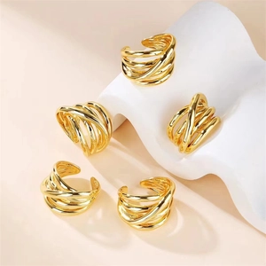 Fashion Adjustable Copper Ring Micro Zircon Evil Eye Cross Layered Design Trendy Statement Jewelry Accessory For Women