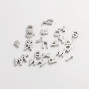 Bulk 10mm silver vintage stainless steel alphabet beads for DIY jewelry making