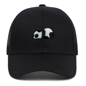 Berretto da Baseball in Rete Ricamo Panda Uomo Donna Cappello Trucker Traspirante Regolabile Parasole Cotone Sport Snapback