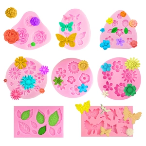 Flower Butterfly Leaf Silicone Molds For Soap Candle Aromatherapy Plaster Chocolate Fondant Baking Tools Flexible