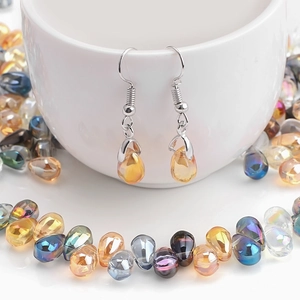 Teardrop Glass Beads Electroplated Iridescent Crystal Loose Beads For DIY Jewelry Making Earrings Necklace Accessories