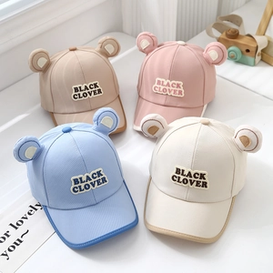 Casquette De Baseball Pour Enfants Avec Oreilles D'Ours 3D Coton Polyester Broderie De Lettres Respirante Décontractée Soleil Accessoire